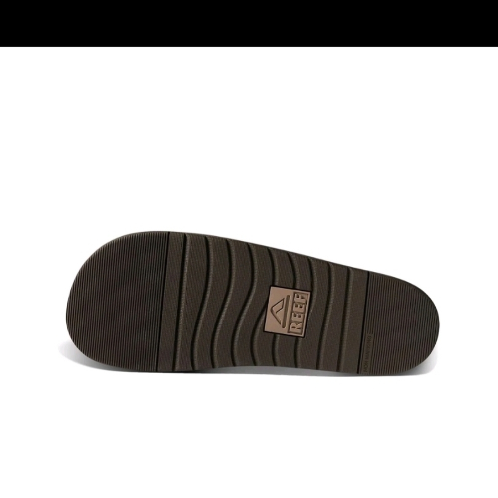 Reef Men's Ojai Two Bar Cushioned Footbed Brown Leather Sandal CJ5525 - Picture 4 of 9
